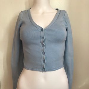 Urban Outfitters Baby Blue Cropped Cardigan